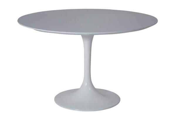 Kare Invitation rundt spisebord i retrodesign og glasfiber overflade