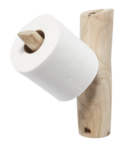 Muubs Twig unik toiletpapirholder fremstillet af en teak træ