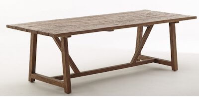 Sika design vintage genbrugstræ spisebord fra gamle huse og fiskerbåde