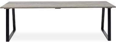 True planke langbord med 2 planker i massiv mørkegrå eg