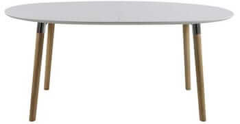 Belina hvid spisebord inkl. 2 bordplader i egetræ