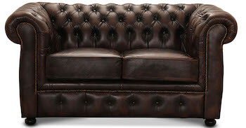 HAGA liverpool luksus læder sofa i brun læder