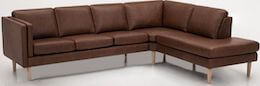 Hjørne sofa i brun læder