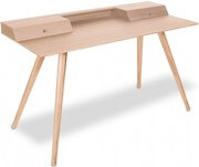 PBJ - stick skrivebord med skuffe og klap og runde træben
